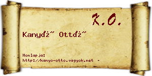 Kanyó Ottó névjegykártya